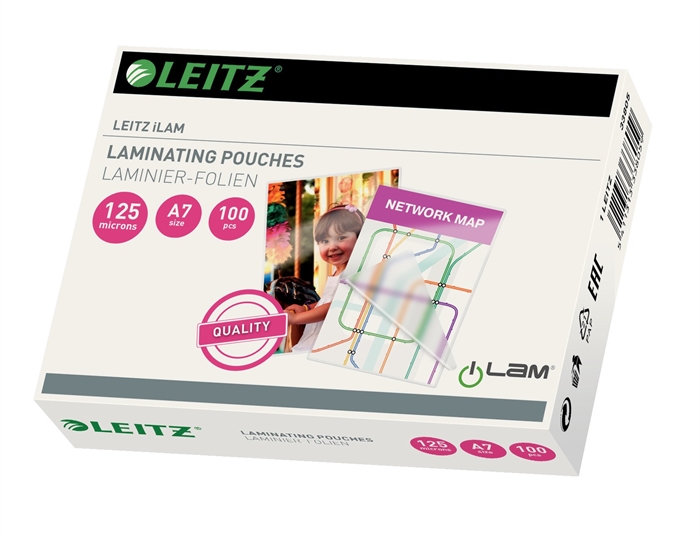 Leitz Lamineringslomme glans 125my A7 (100) 

Leitz Laminierhülle Glanz 125my A7 (100)