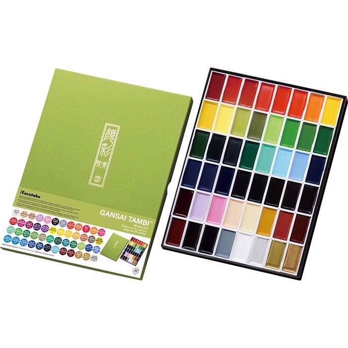 ZIG GANSAI TAMBI Aquarell Farbset mit 48 Farben