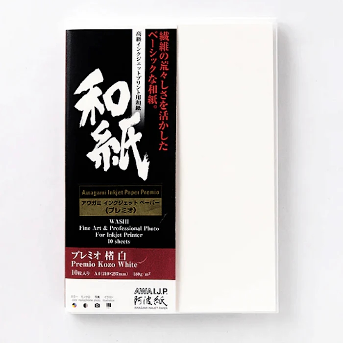 Awagami Premio Kozo White - 180 g/m², A1 10 Blatt