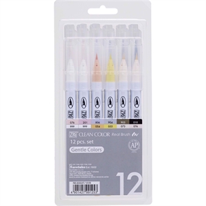 ZIG Clean Color Brush Pen - Soft Colours 12er-Set