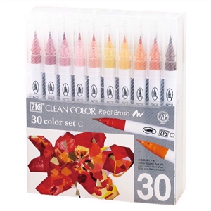 ZIG Clean Color Pensel Pen Set C mit 30 Stück