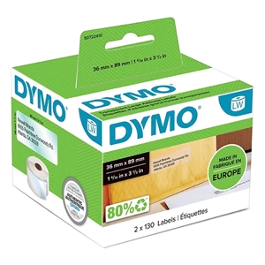 Dymo Label Addressing 36 x 89 Perm Transp mm, 260 Stück.
