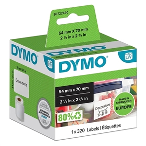 Dymo Etikett Universal 54 x 70 dauerhaft weiß (320 Stück).