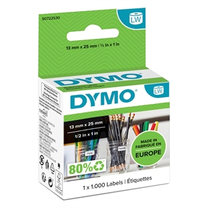 Dymo Etikett Multi 25 x 13 doppelt entfernbar weiß (100 Stk.).