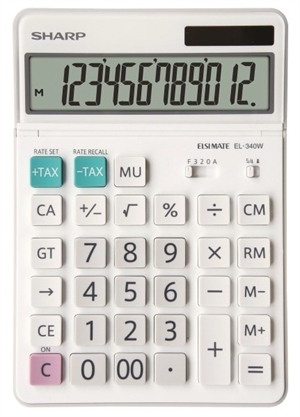 Sharp Tischrechner EL-340W, 12 Ziffern