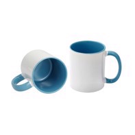 Sublimation Mug 11oz - inside & handle Light Blue Dishwasher & Microwave Safe