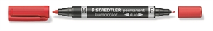 Staedtler Marker Lumocolor Duo Perm 0,6-1,5mm Rot