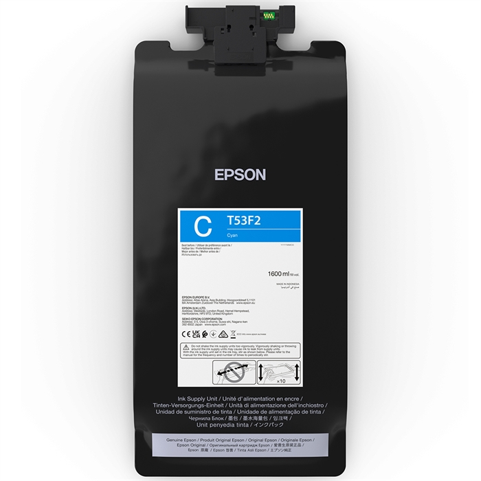 Epson Tintenbeutel Cyan 1600 ml - T53F2