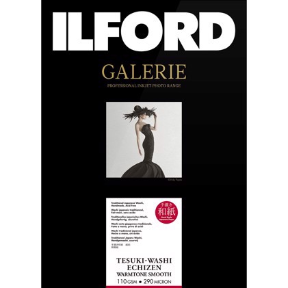 Ilford GALERIE Tesuki-Washi Echizen Warmtone Smooth 110 - A1+ gerissener Rand, 5 Blätter