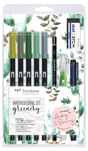 Tombow Marker ABT Dual Brush Set Greenery (9)