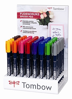 Tombow Marker Fudenosuke Hard Display Ass (48)