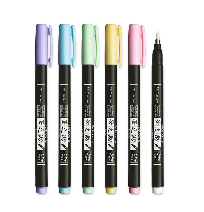 Tombow Marker Fudenosuke weiche Pastell-Set (6)