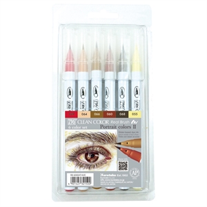 ZIG Clean Color Brush Pen Set mit 6 Stück Porträtfarben II