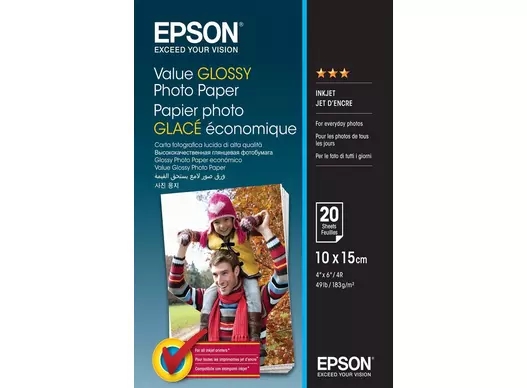 Epson Value Glossy Fotopapier 183 g/m² - 10x15cm - 20 Blatt