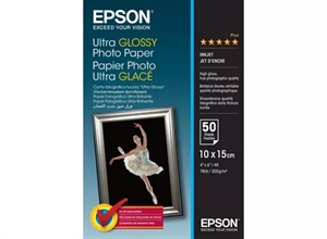 Epson Ultraglanz Fotopapier 300 g/m²- 10x15cm - 50 Blatt